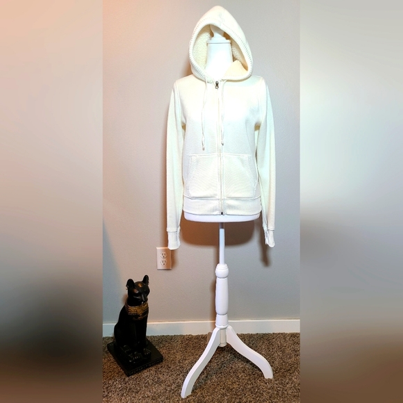 Authentic American Heritage Ivory Fleece Lined Hoodie Juniors Size Medium - Picture 2 of 7